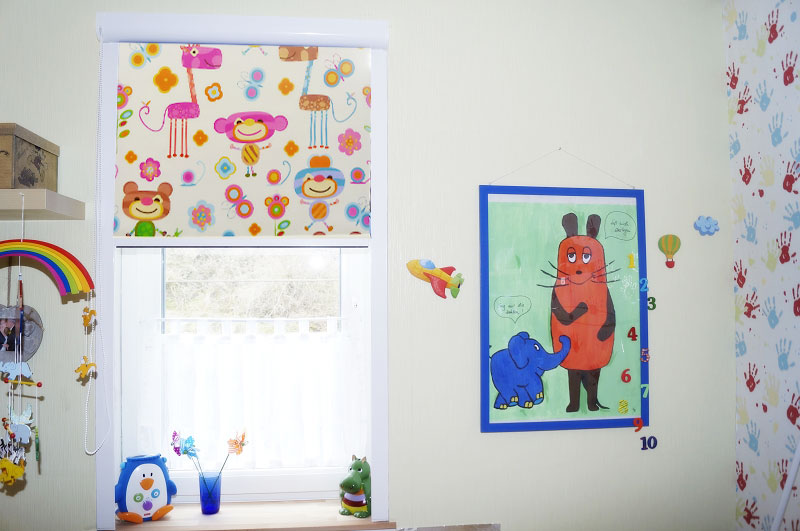 Fotorollo mit Kindermotiv im Kinderzimmer
